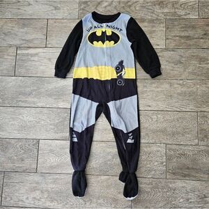 DC Comics Batman Kids One Piece Pajama Black and Gray
